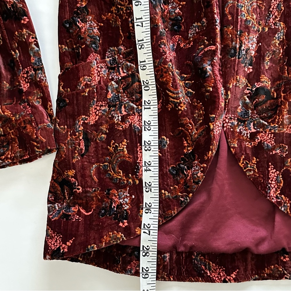 Free People Print Crinkle Velvet Slouchy Jacket - Picture 9 of 12